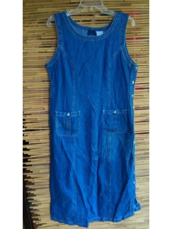 Vintage Studio L Y2K Cotton Jeans Denim Cottagecore Jumper Dress - Image 2