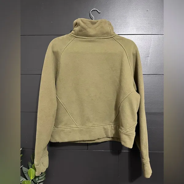 OLIVE GREEN 1/4 Zip Pullover Sweatshirt Women’s Sz M EUC Size M - Image 4