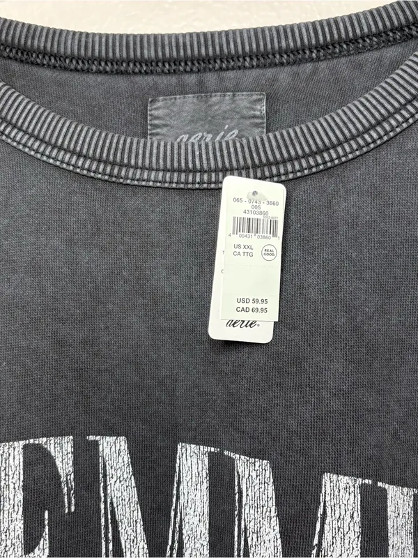 Aerie femme cotton crewneck oversized plus size 2X XXL new cozy comfy loungewear - Image 3
