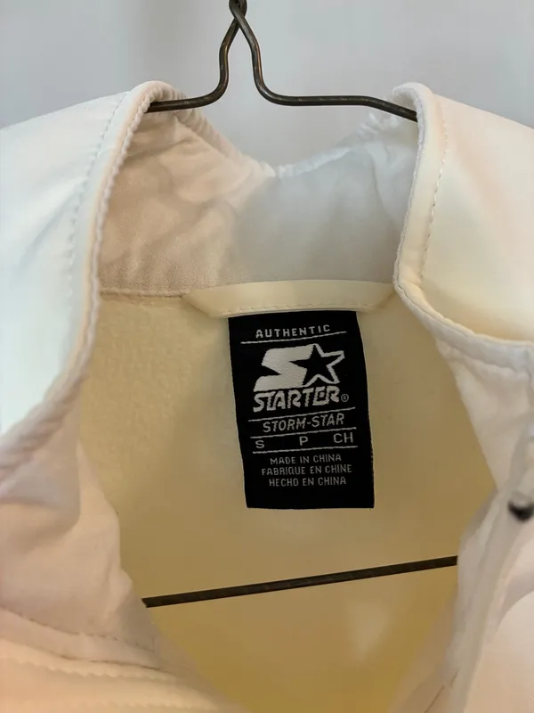 Starter Women's Full-Zip Off-White Cream Athletic Track Jacket Small - Image 5