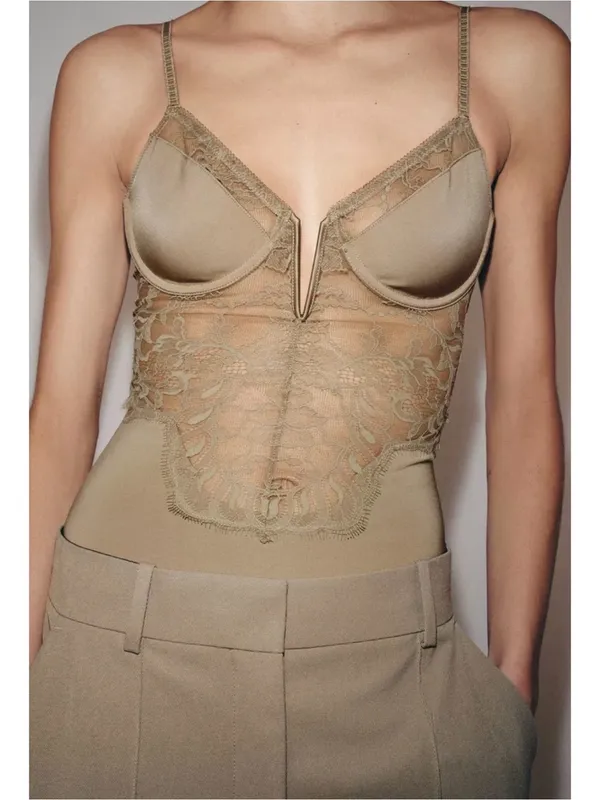 Zara‎ LACE POLYAMIDE BODYSUIT - Image 2
