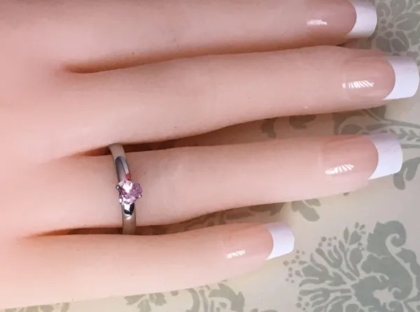 Pink Heart Ring, Size 7 - Image 2