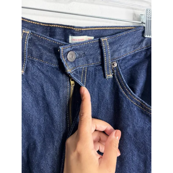 NEW Levi's Cinch Baggy Jean High Rise Dark Wash 30 X 31 Normcore 90s Minimalist - Image 9