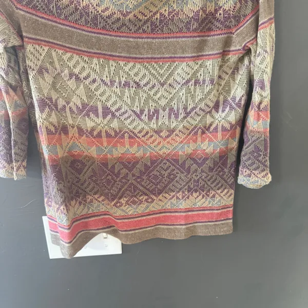 Lauren Ralph Lauren‎ Linen Cotton Geometric Sweater Purple Coral Small Western - Image 4