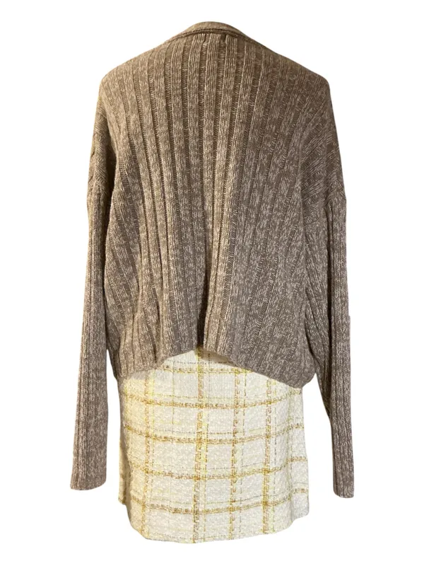 A New Day Women's Size 3X Brown Marled Ribbed Knit Cardigan Sweater V-Neck - Image 3