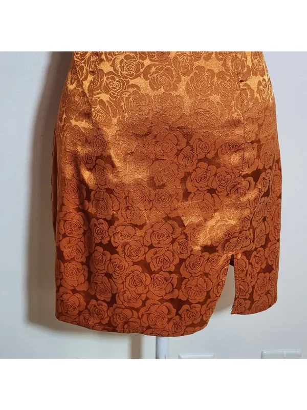 Lucy in the Sky Orange One Shoulder Mini Dress Size Small - Image 4