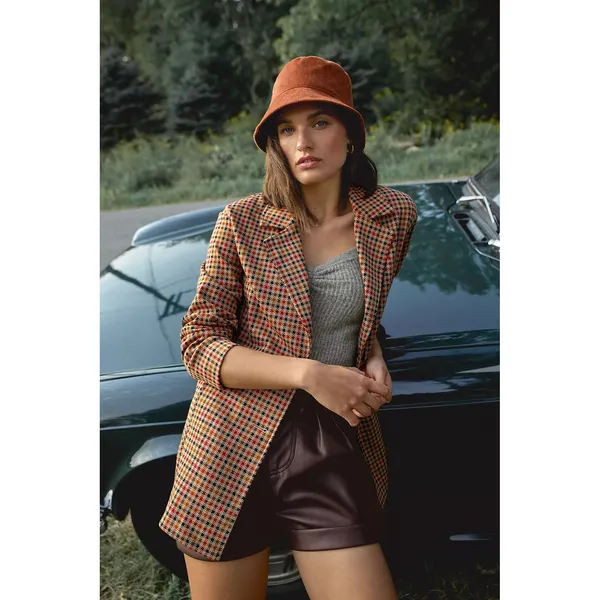Anthropologie AVEC LES FILLES Longline Plaid Blazer Jacket Preppy Academia Small - Image 4