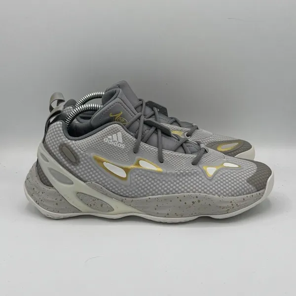 Adidas Exhibit A Candace Parker Womens Basketball‎ Shoes Sz 8.5 Gray Gold GY0992 - Image 2