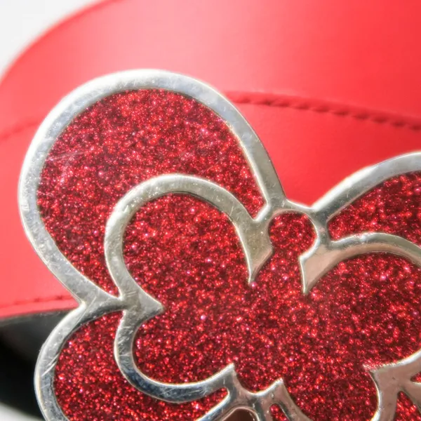 Vintage 90s Red Belt with Sparkly Butterfly Buckle - Image 8