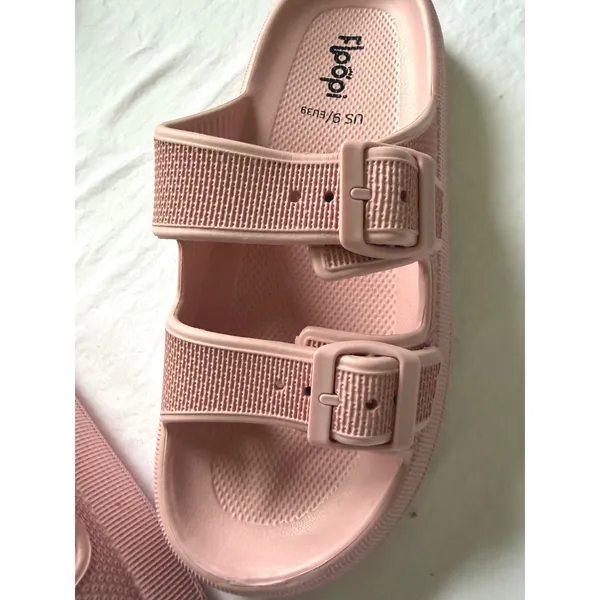 Floopi Womens Pink Cloud Slides Double Buckle Adjustable Sandals Size 9 EU 40 - Image 9