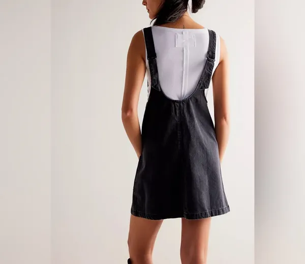 Black denim dress Size M - Image 5