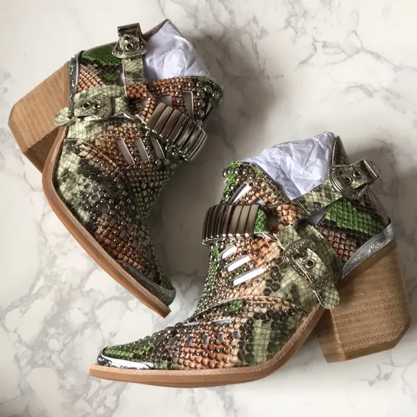 Jeffrey Campbell Calhoun Snakeskin Booties NEW - Image 4