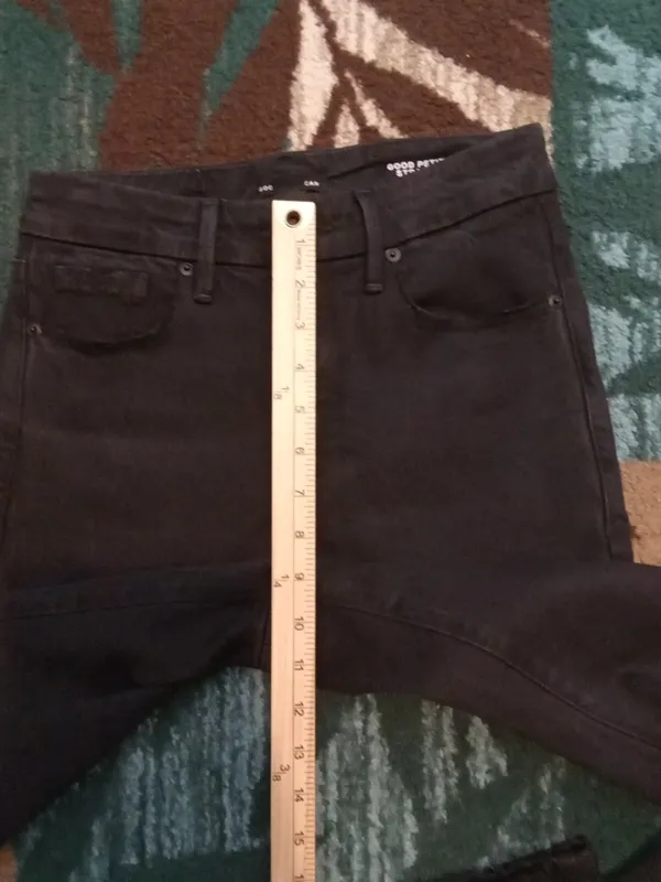 Good American Black Good Petite Straight Mid Rise Jeans Viscose Blens Womens 26 - Image 10