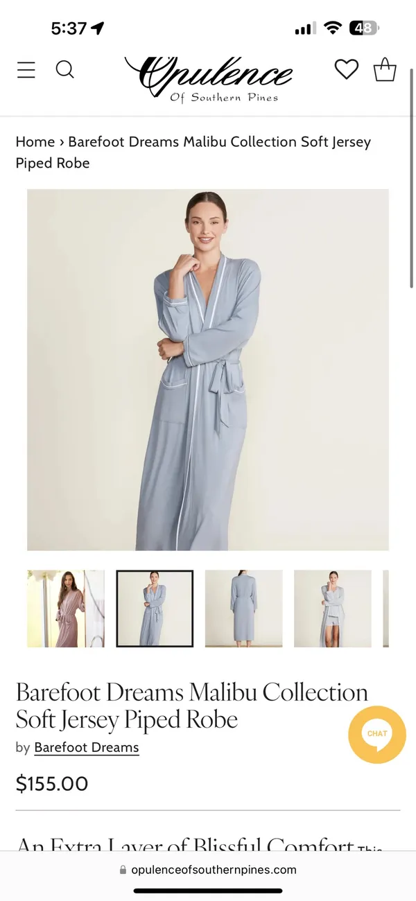 Barefoot Dreams Malibu Collection Soft Jersey Robe Moonbeam - Image 2