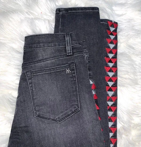 Vintage Embroidered Denim Skinny Jeans 27 - Image 4