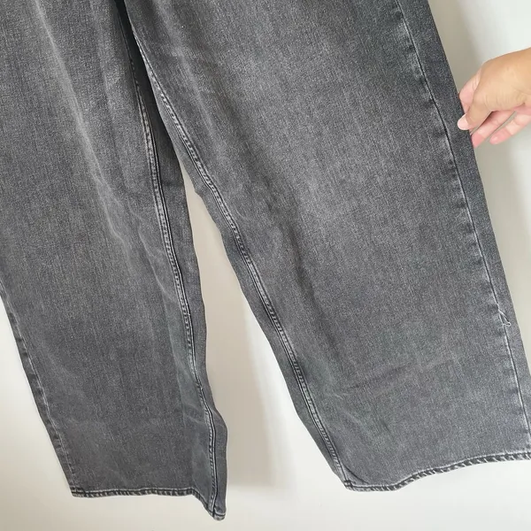 Old Navy Low Rise Baggy Wide Leg Denim Jeans Pants Cotton Blend Black Size 12 - Image 7
