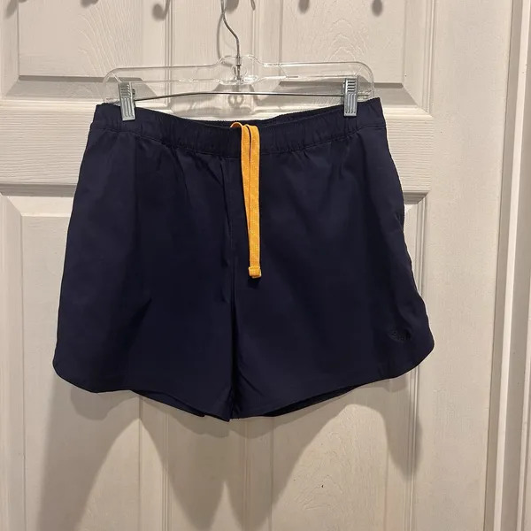 The North Face Class V 4" Pull-On Shorts‎ Women's Sz Large Navy Blue Pockets - Image 2