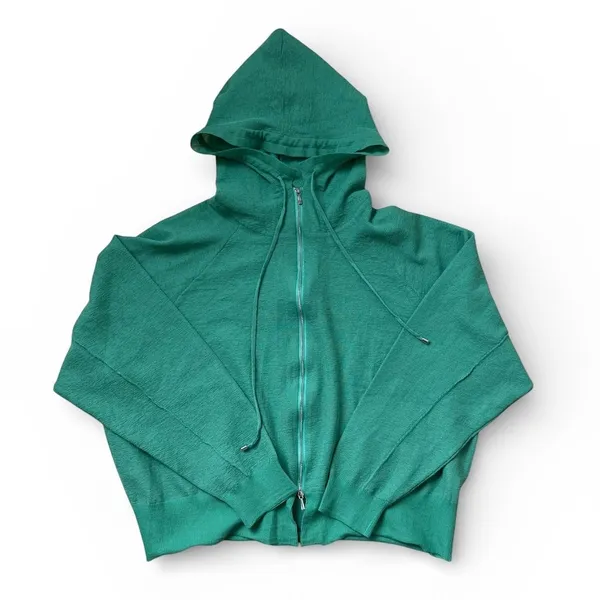 For Me FM2050 Green Lightweight Oversized Boxy Cut Full Zip Hoodie One Size - Image 8