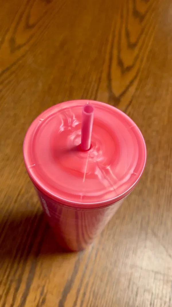 Starbucks Pink Swirl Tumbler with Straw - Image 3