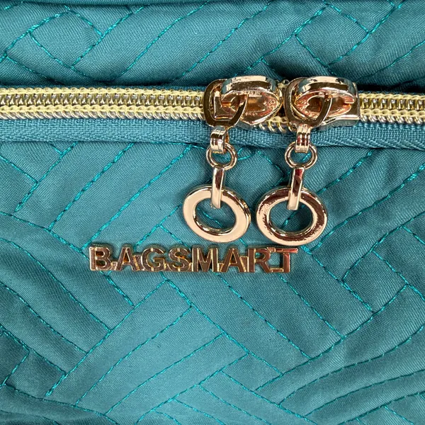 BAGSMART Large Hanging Toiletry Bag Quilted Teal Travel Cosmetic Case Organizer - Image 3