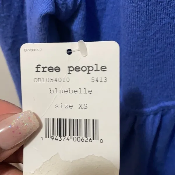 Free People Forever Your Girl Babydoll Blue Top - Image 8