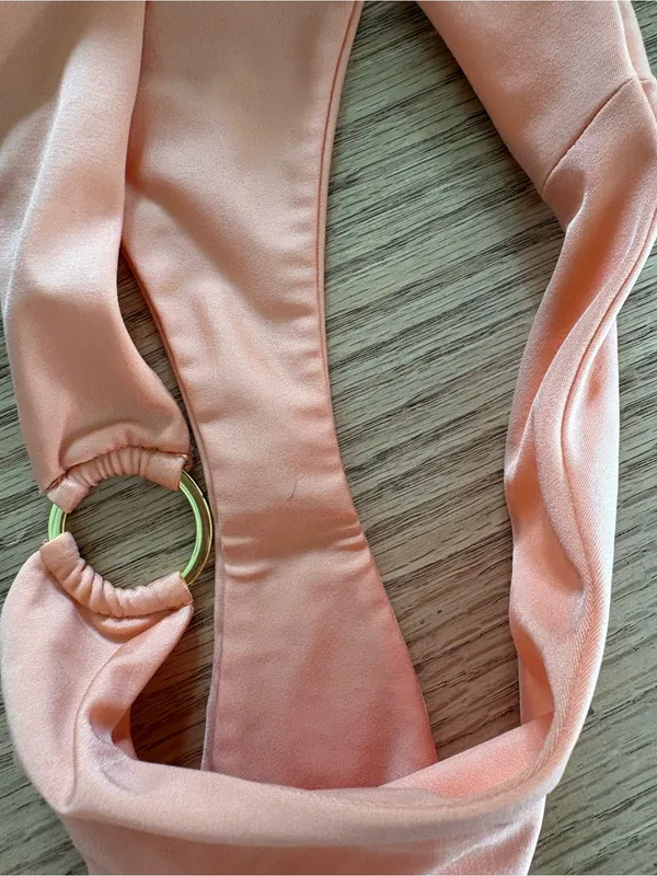 Oh Polly Peach Ring-Detail Bandeau Bikini Set - Image 2