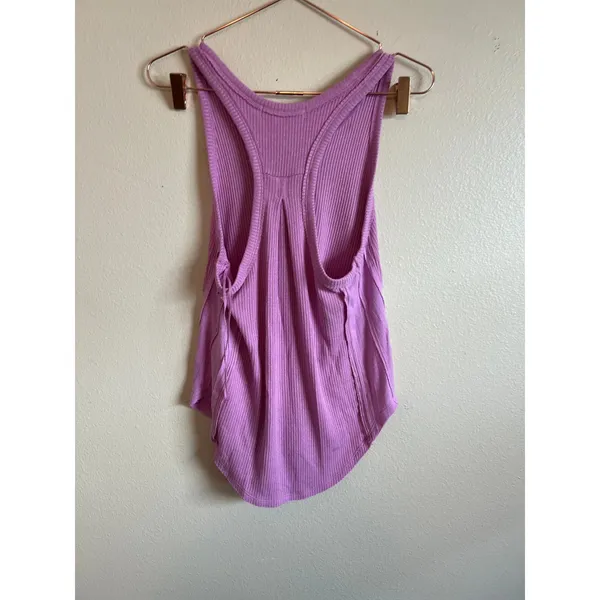Free People We The Free Tank Top‎ Women XS Purple Henley Ribbed Racerback Casual - Image 7