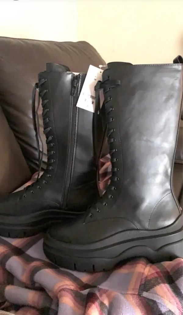 H&M High Lace Up Boots - Image 5