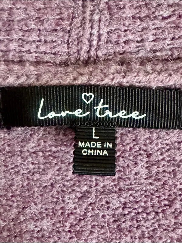 Love Tree Boutique Purple Long Sleeve Cardigan Cropped Sweater Size Large - Image 7