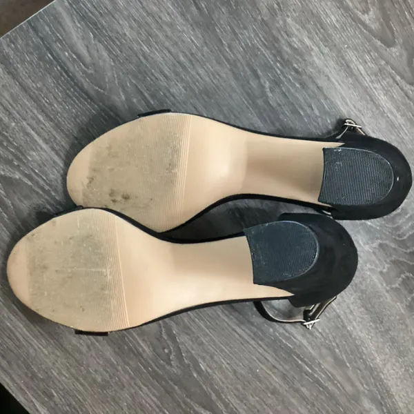 Madden Girl Beella Black Faux Suede Block Heel Ankle Strap Sandals - Image 8