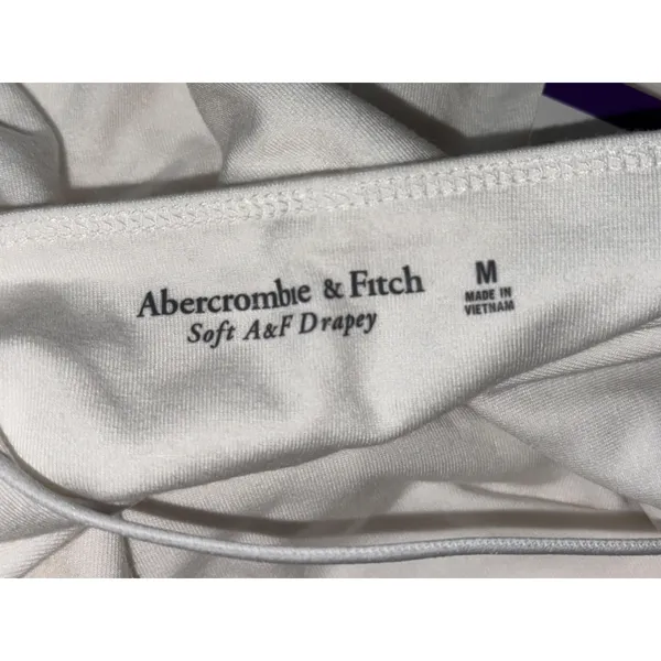 NEW Abercrombie & Fitch Soft AF Drapey White Sleeveless Tank Bodysuit Top Size M - Image 3