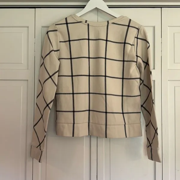 Loft windowpane crewneck crop sweater M - Image 9