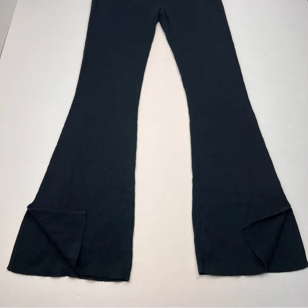 Favorite Daughter Cotton Cashmere Blend Ribbed‎ Pants Women Size XS Black Flare - Image 5