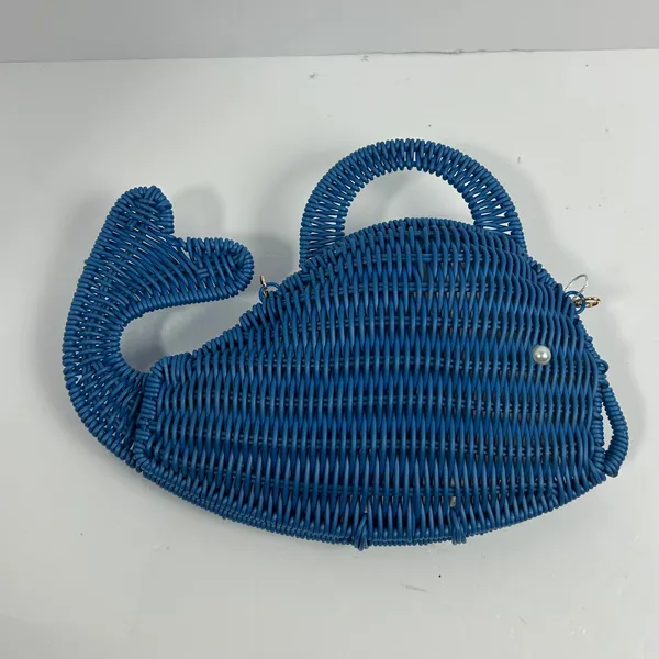 Tommy Bahama Blue Whale Wicker‎ Crossbody Bag Novelty Nautical Purse - Image 14