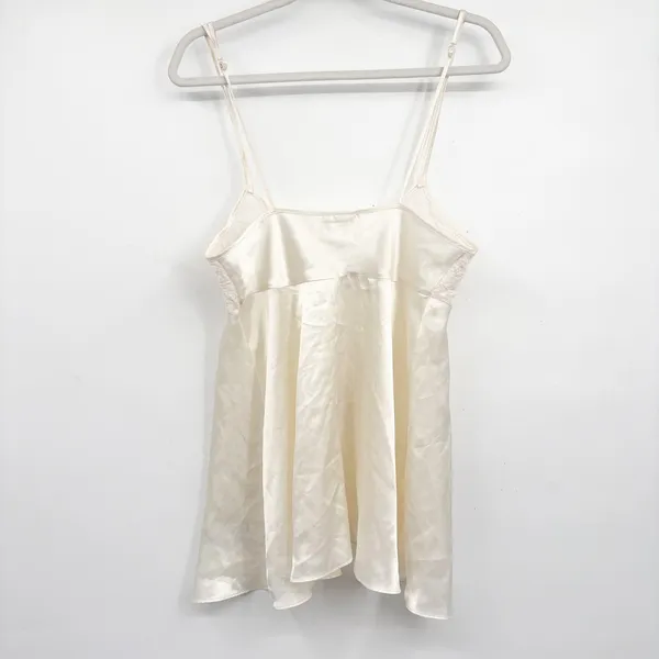 Intimo Amore Womens Y2K Ivory Lace Pearl Trim Romantic Bridal Cami Top Size M - Image 8