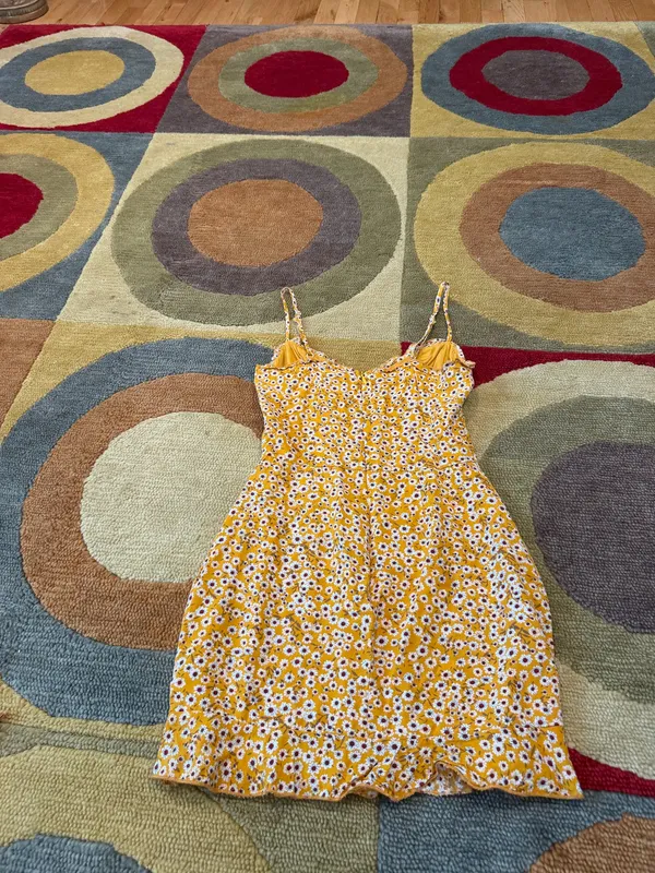 Superdown Aj Cami Ruffle Dress Very Short Mini Floral Print Yellow Size XS - Image 5