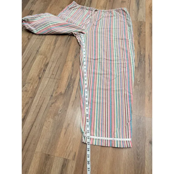 Secret Treasures 100% Cotton Striped Pajama Pants L‎ Multi Color Sleepwear - Image 6