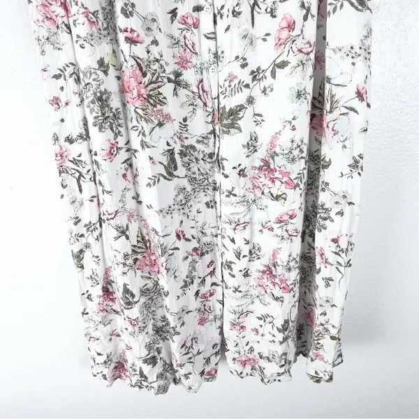 FRYE Floral Sleeveless Front Button Pleated Bodice Lined Maxi Dress Size Medium - Image 8