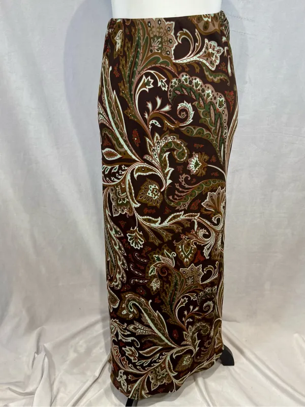 Cato brown paisley print maxi skirt size 14/16W - Image 2