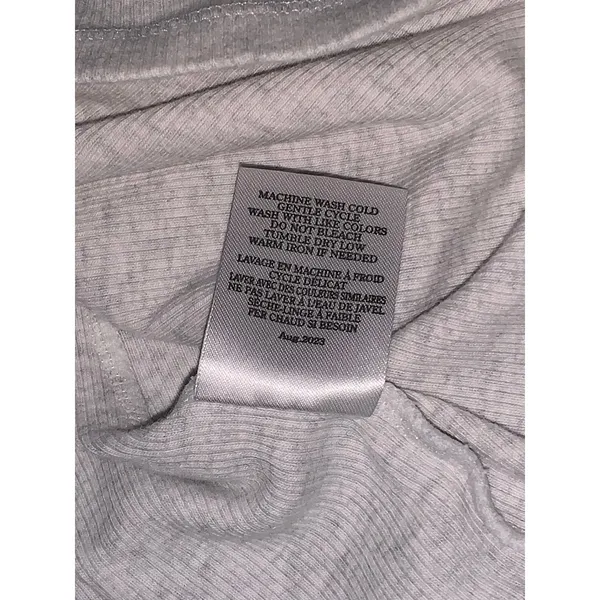 Z‎ Supply Ribbed Scoop Neck Top Womens XL Heather Grey Long Sleeve Minimalist - Image 6