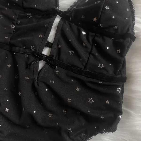 Forever 21 Black And Silver Star Bodysuit, Brand New! - Image 6
