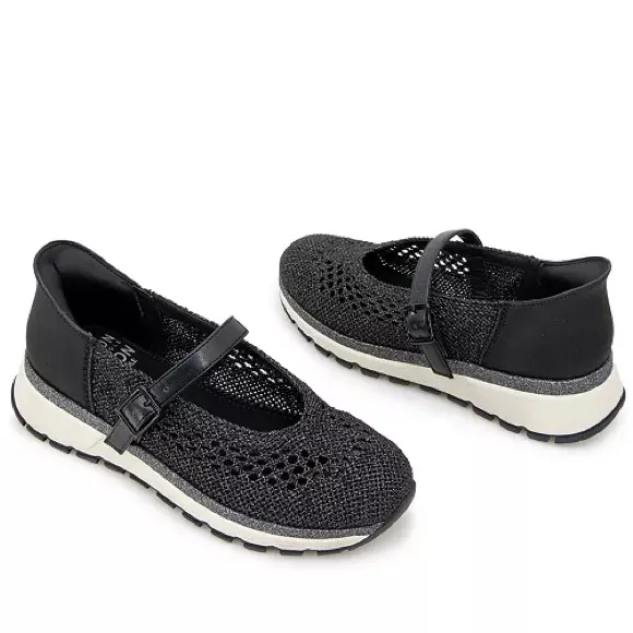 Kenneth Cole Reaction Kuerq EZ Mary Jane Sneakers in Black Knit, Size 5 - Image 3