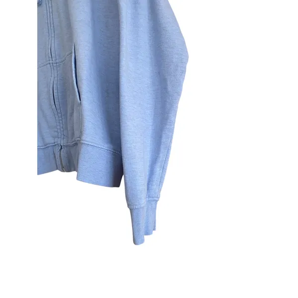 H&M Light Blue Marled Zip Up Hoodie Size Small - Image 3