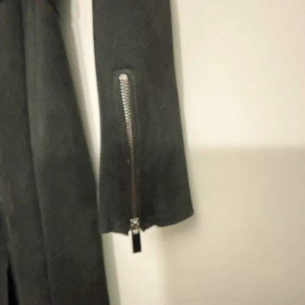 T Tahari Black Faux Leather Belted Trench Coat XS - Image 7
