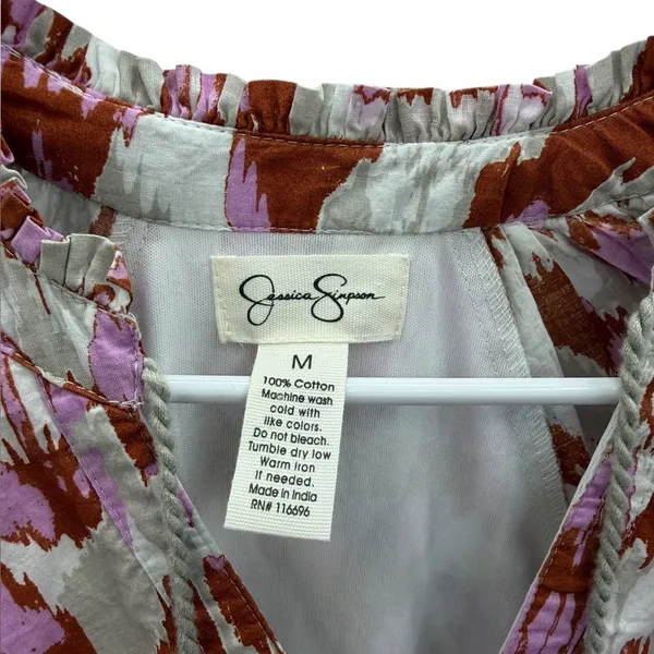 Jessica Simpson Cotton Boho Peasant Mini Dress Womens Medium - Image 9