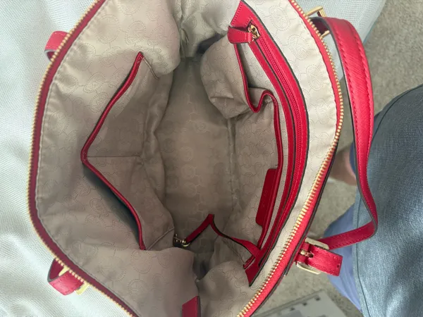 Michael Kors Red Saffiano Leather Tote Bag - Image 3