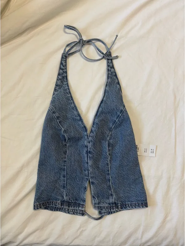 Abercrombie & Fitch Denim Halter Top - Image 7