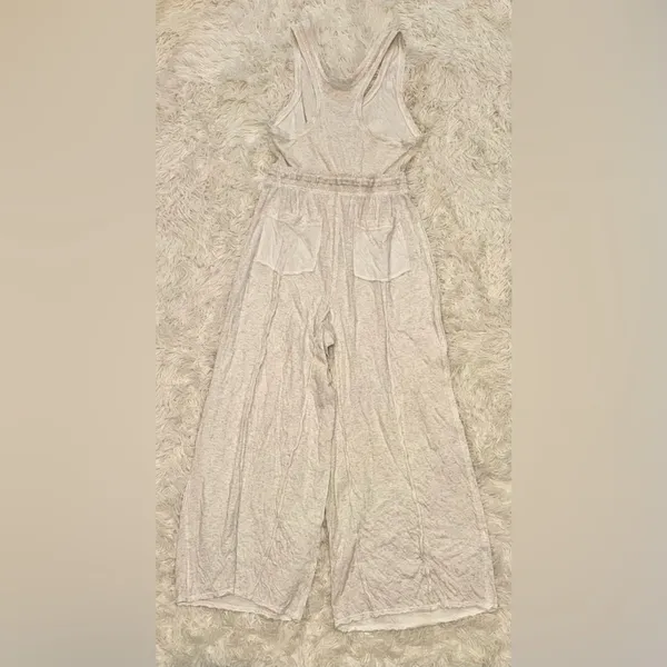 NEW Free people wait a minute Oatmeal Combo Jumpsuit sz M - Image 8