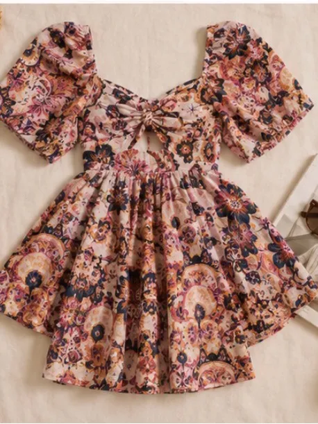 House of Harlow 1960 Pink & Purple Floral Twist-Front Mini Dress - Image 5