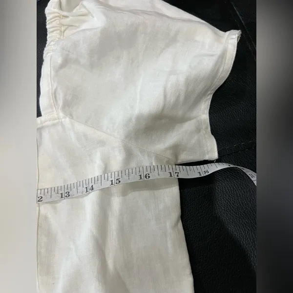 Madewell Linen-Cotton Puff-Sleeve Mini Dress size 6 NWT IVORY COLOR - Image 11